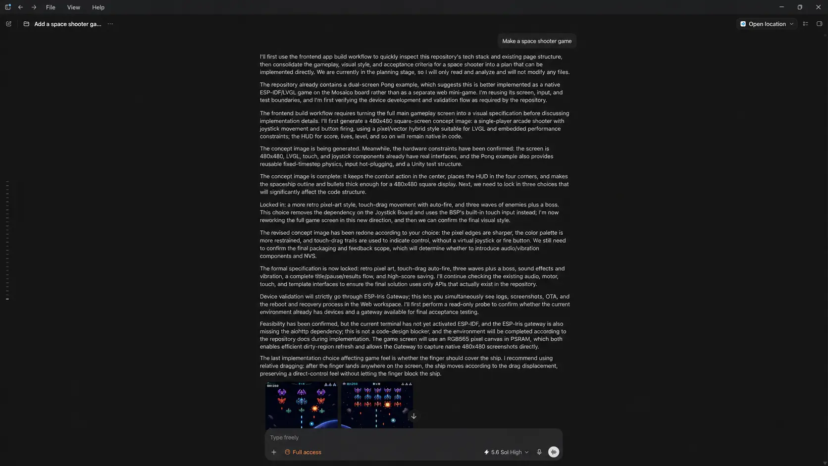 ESP-Mosaico VibeCoding workflow on a computer
